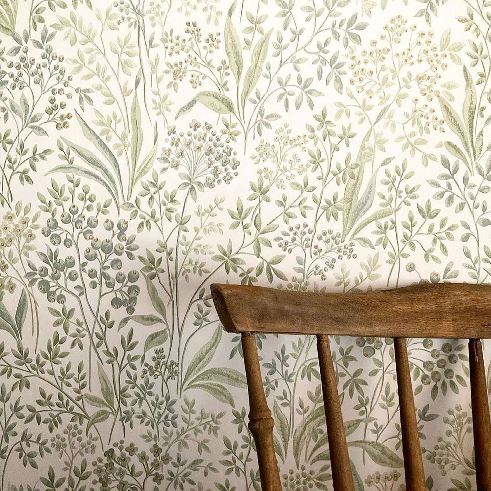 Herbal Wallpaper - Watercolor Painted Nocturne wallpaper with Botanic