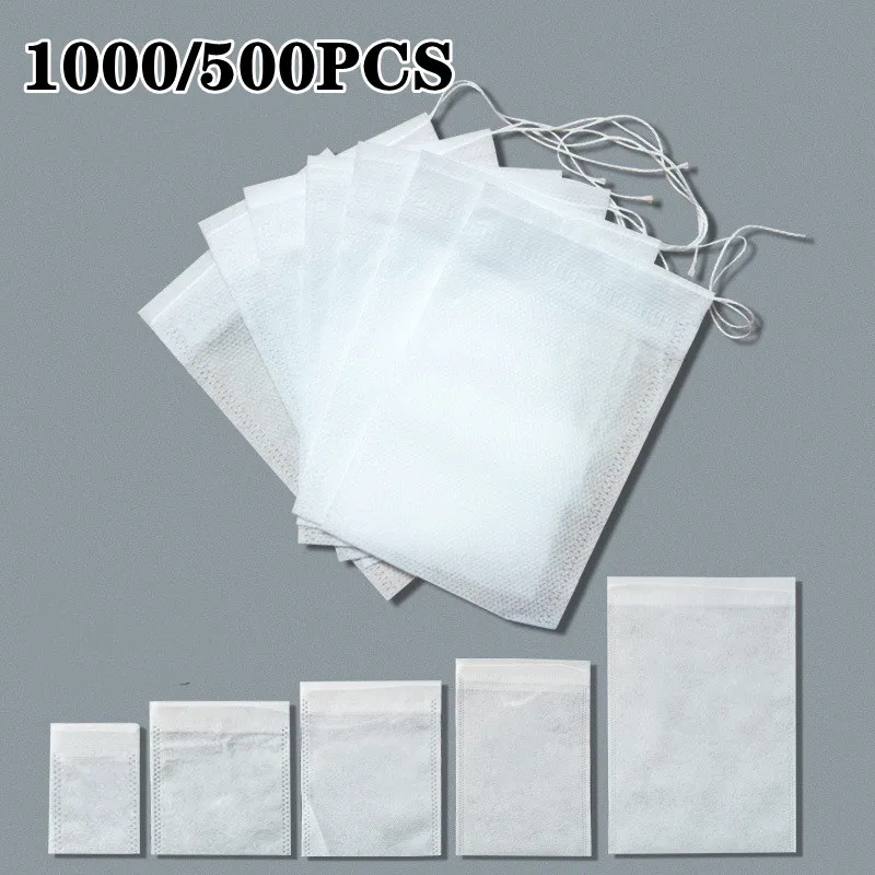Herbal Wellness Supplement - 1000-100Pcs Disposable Teabags Filter Bag Drawstring
