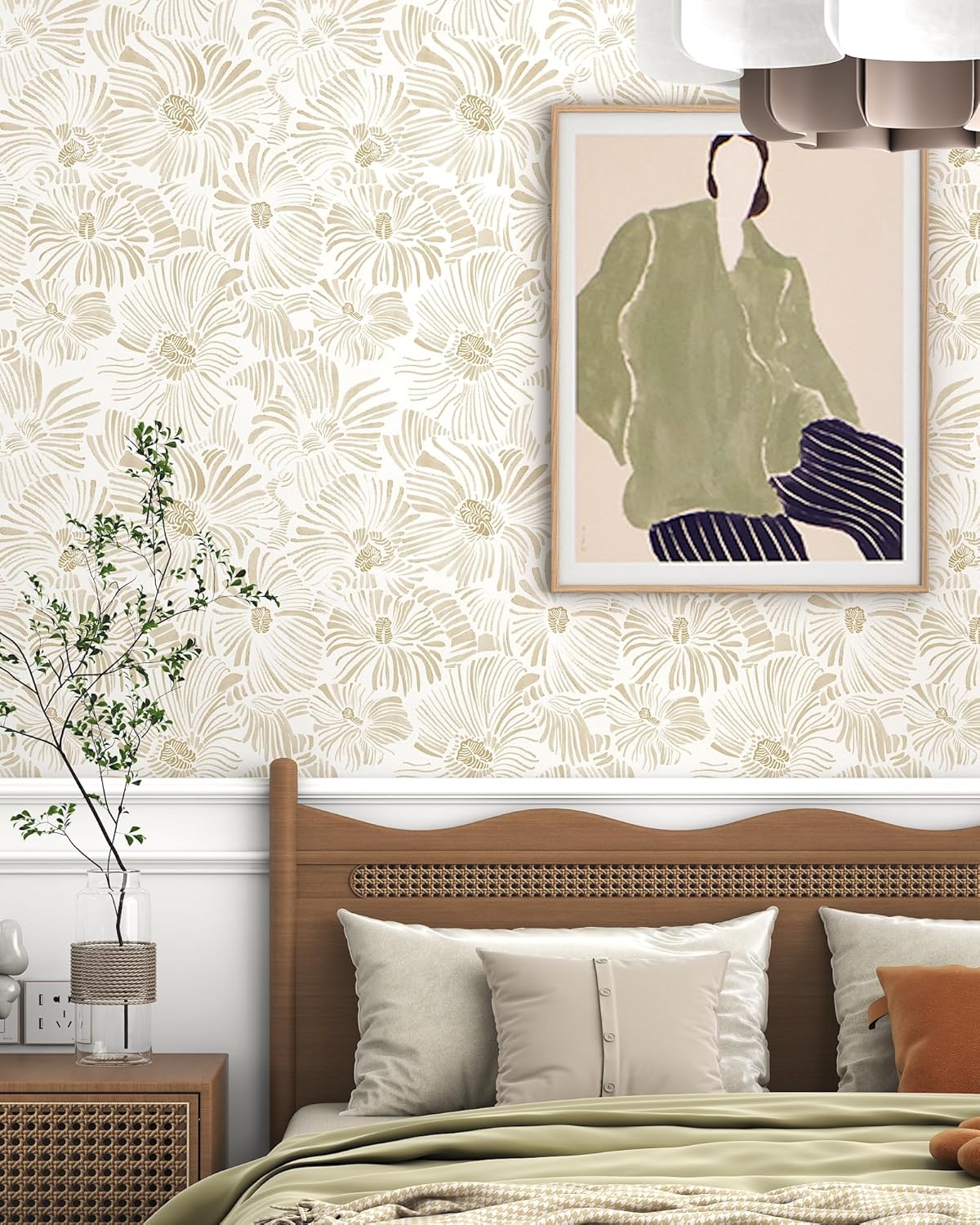 Herbal Wallpaper - Modern Peel and Stick Wallpaper Boho