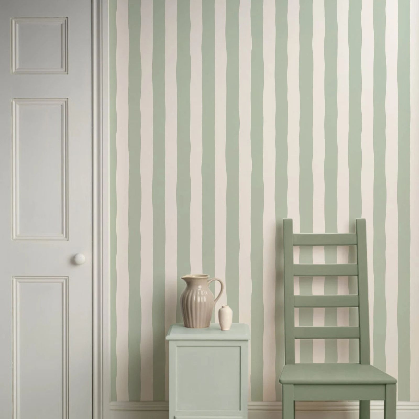 Removable Wallpaper Sage Green - Herbal Wallpaper 评论和价格