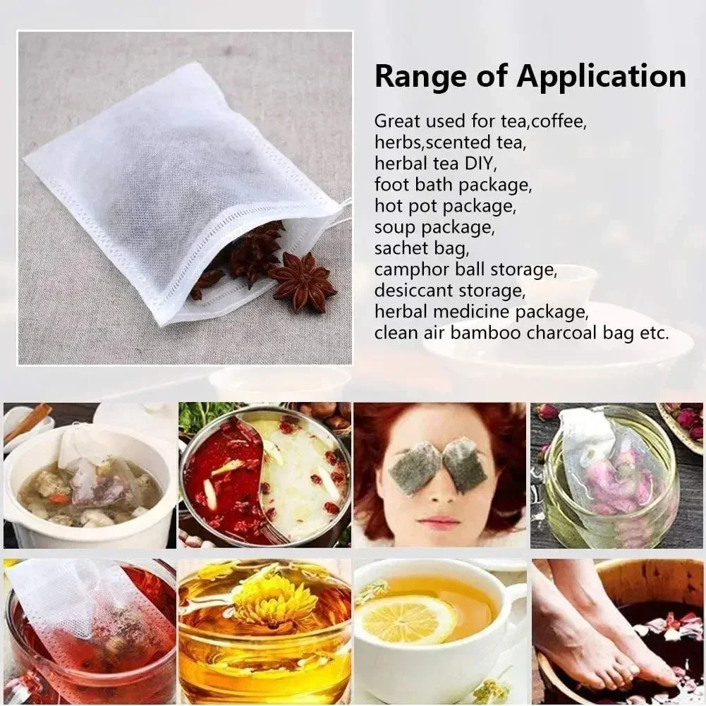 1000-100Pcs Disposable Teabags - Herbal Wellness Supplement 评论和价格