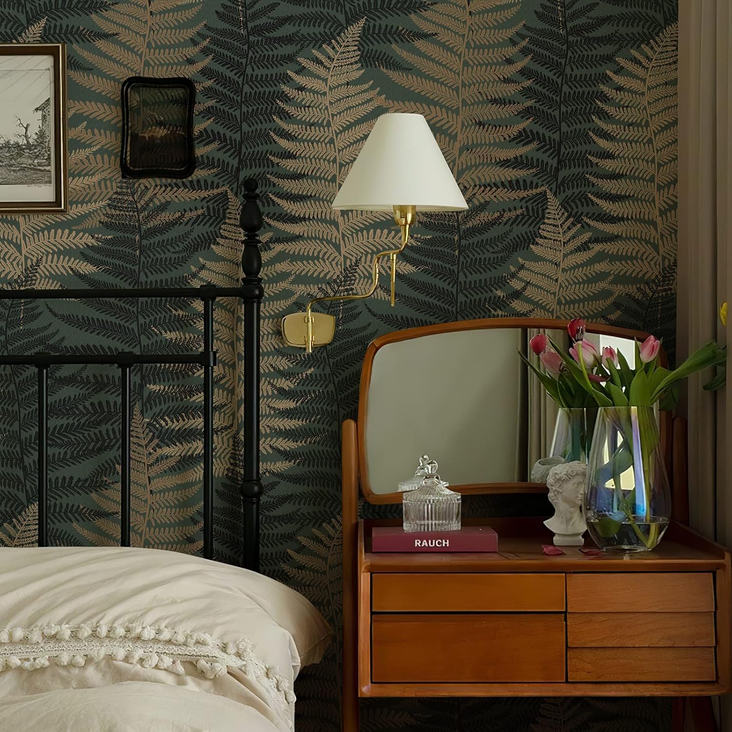 Botanical Fern Peel and Stick  - Herbal Wallpaper 评论和价格