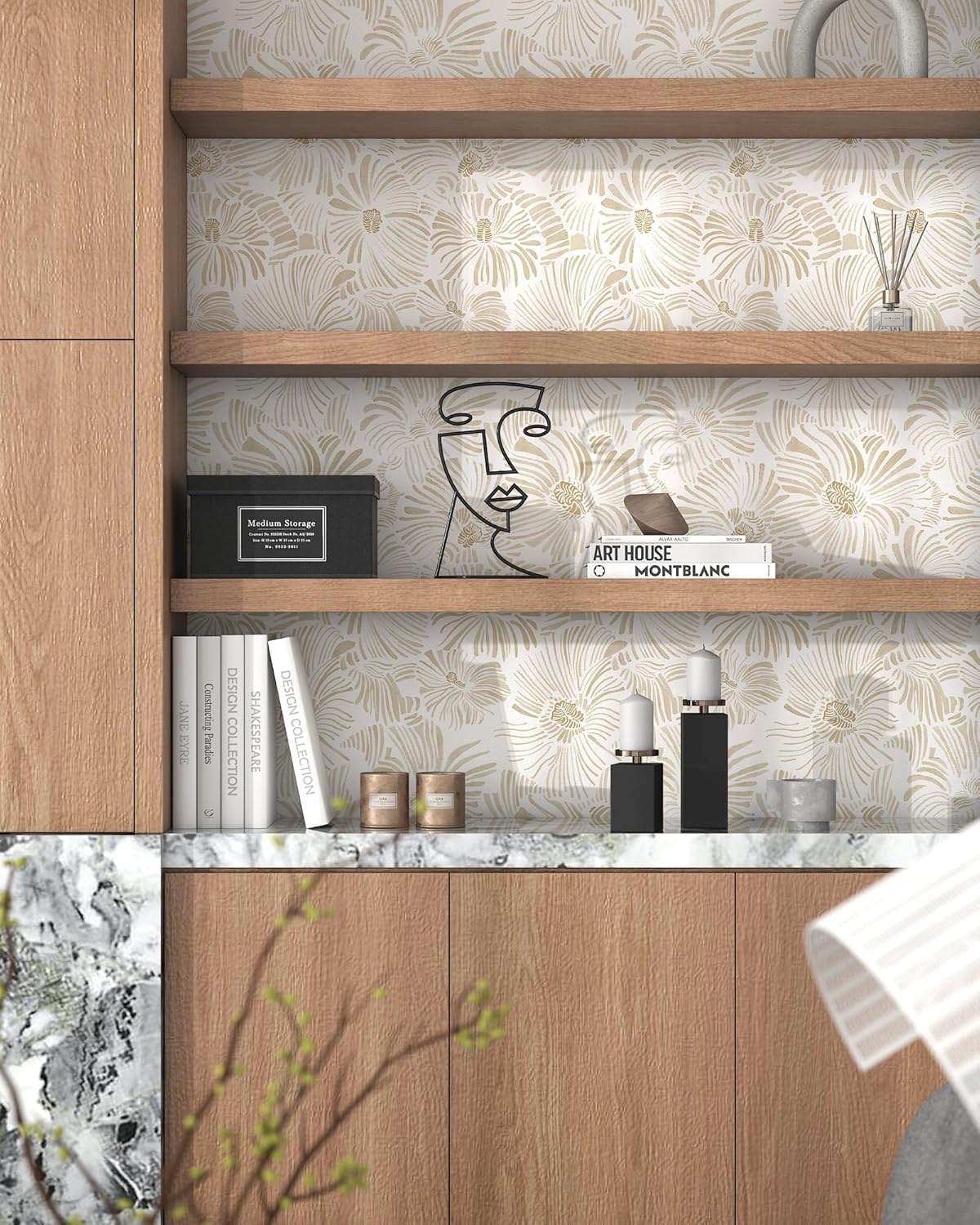 Modern Peel and Stick Wallpape - Herbal Wallpaper 评论和价格