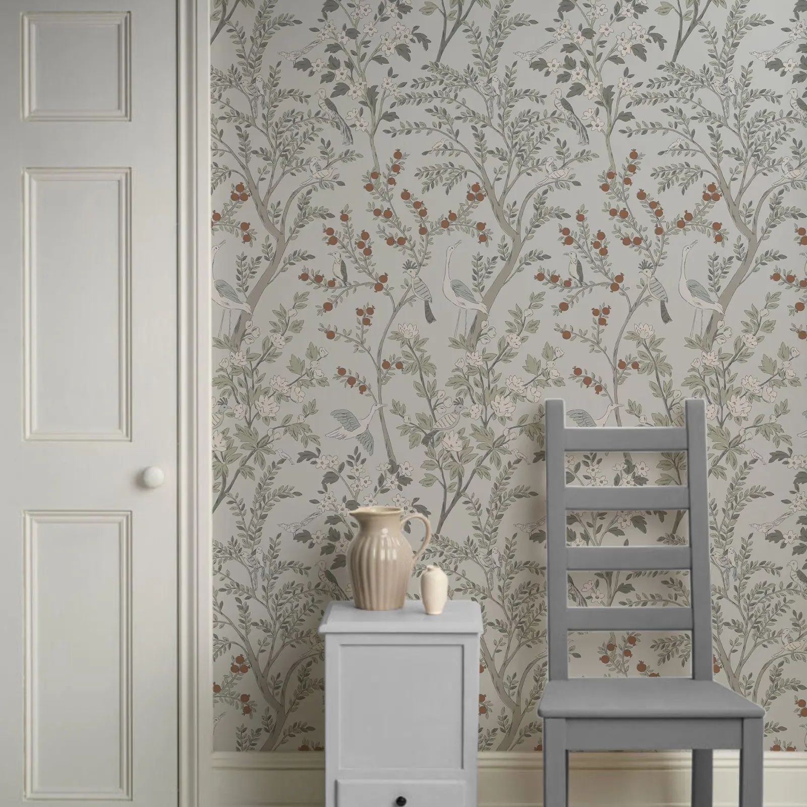 Vintage Floral Wall Sticker Wa - Herbal Wallpaper 评论和价格