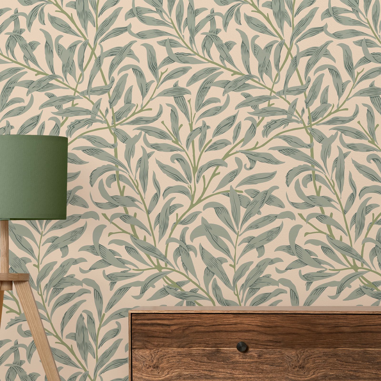 Green Leaf Wallpaper,Beige Col - Herbal Wallpaper 评论和价格
